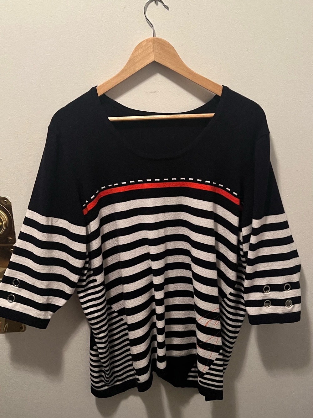 ✨ Dynamite Striped Grommet Knit Top Plus Size 4X